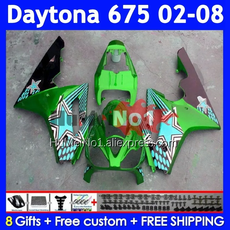 OEM Body For Triumph Daytona-675 Daytona 675 2002 2003 2004 Metal green 2005 320No.96 Daytona675 02 06 07 08 Injection Fairing