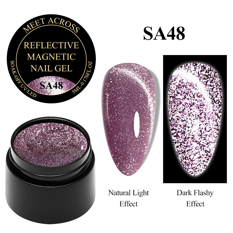 พบกับ 5ml สะท้อนแสงแม่เหล็กเล็บเจลประกายเรืองแสงเจล Soak Off UV LED เคลือบเงากึ่งถาวรภาษาโปลิชคําเล็บ