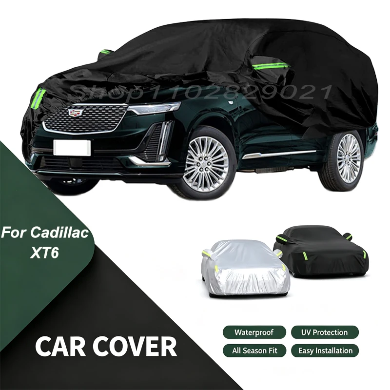 Car Cover For Cadillac XT6 Waterproof Dustproof Outdoor Protection, UV Snow Sun Resistant Auto Exterior Cover Car Sunshade