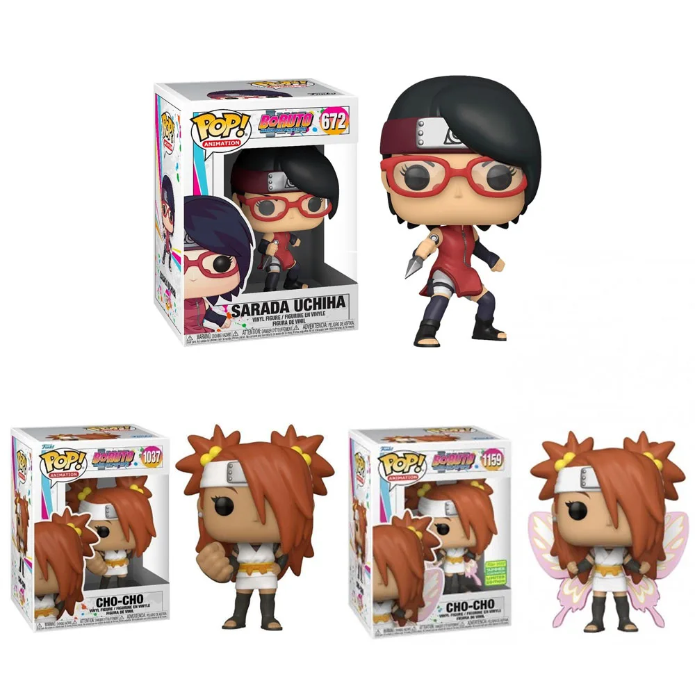 Funko Pop Animation Narutos Cho-Cho # 1037 # 1159 Сарада Учиха # 672 Виниловые фигурки, игрушки, куклы, подарки для детей