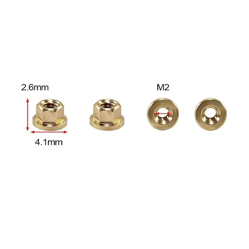 4Pcs M2 Brass Wheel Hub Lock Nuts with Socket Tool for Axial SCX30 1/30 RC Crawler