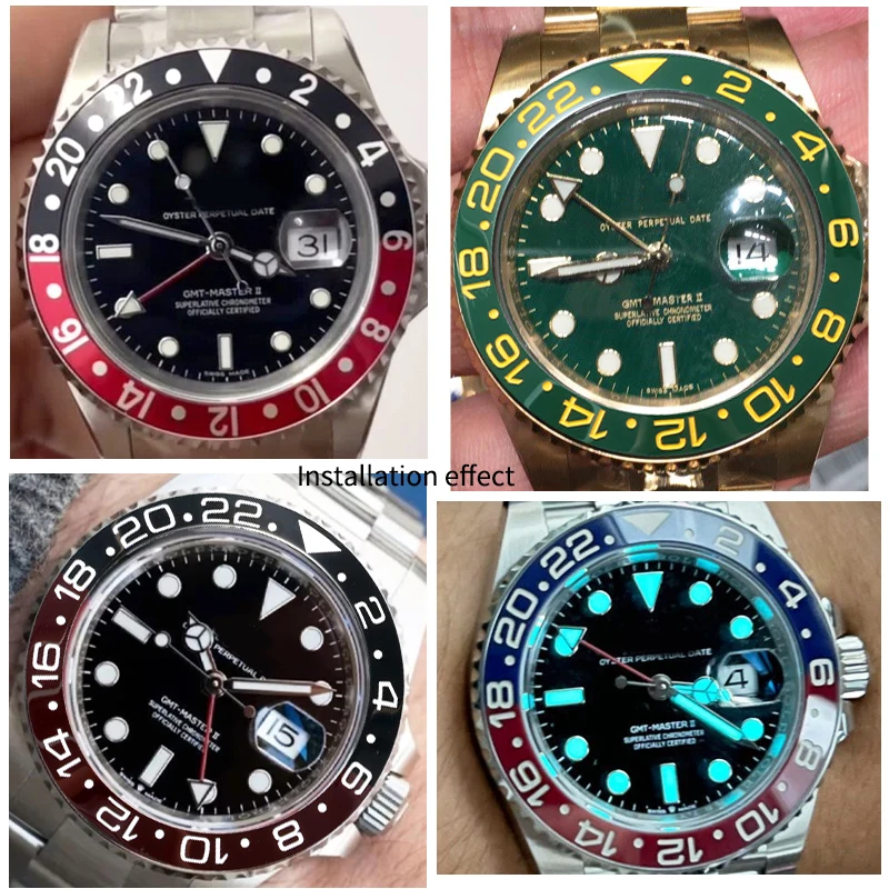 38x30.5mm Aluminum bezel Black Red blue Bezel Insert Replacement Part For 40mm GMT SUB SKX 007 Mens Watch Accessories Case Ring