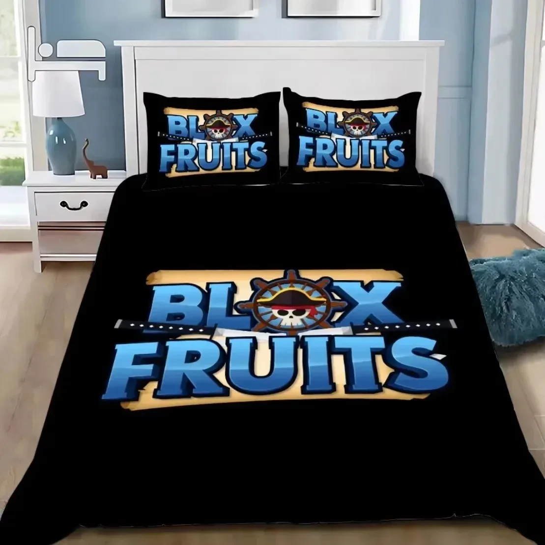 B-Blox F-Fruits Game Bedding Set 3D Cartoon Duvet Cover Set Soft Skin-Friendly Single Double King Size For Kids Birthday Gift