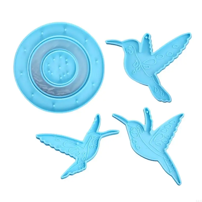 R9JE Hummingbird Wind Chimes Silicone Molds Epoxy Resin Mould Garden Yard Decor