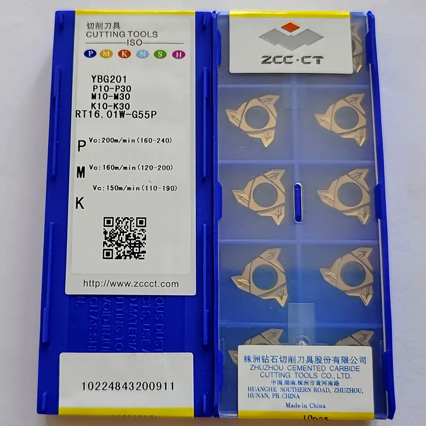 Imagem -05 - Cnc Carbide Threaded Inserts 10 Pcs Box Rt16.01w-g55p Ybg201 Rt16.01n-g55p Ybg201 Rt16.01w-g60p Ybg201 Rt16.01n-g60p Ybg201 Zcc.ct