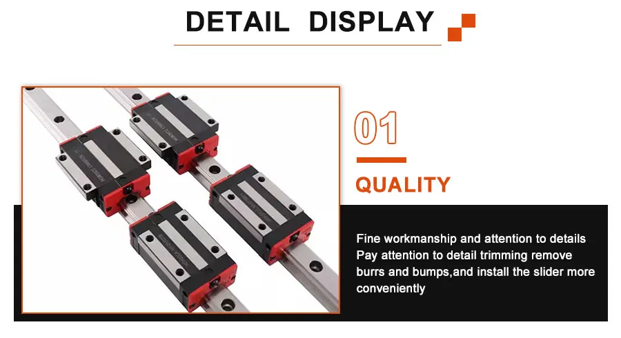 1 Satz quadratische lineare Führungsschiene HGR20 und HGH20CA HGW20CC HGH20HA HGW20HC Stahlblock-Gleitblock 150 mm-1200 mm CNC-Gleitsystem – Detail 4