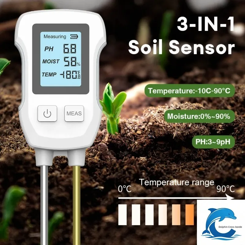 Suitable for high-precision digital dual probe soil detection of soil moisture, pH, and acidity in horticulture