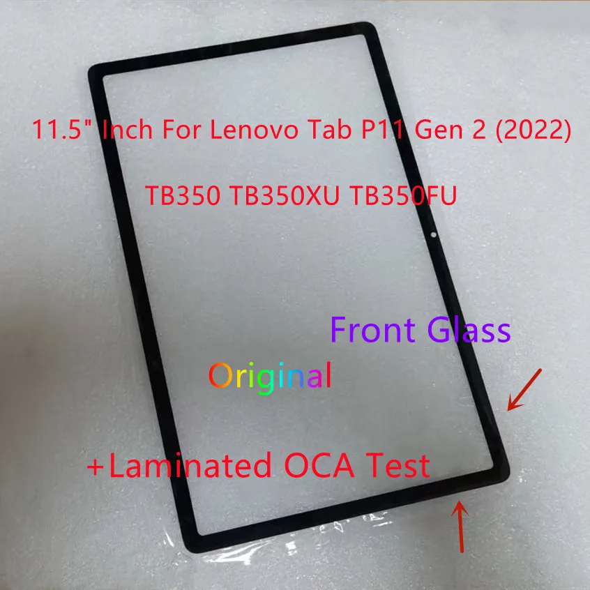 

New 11.5" Inch For Lenovo Tab P11 Gen 2 (2022) TB350FU TB350 TB350XU Front Glass Touch Screen Panel + Laminated OCA 100% Tested