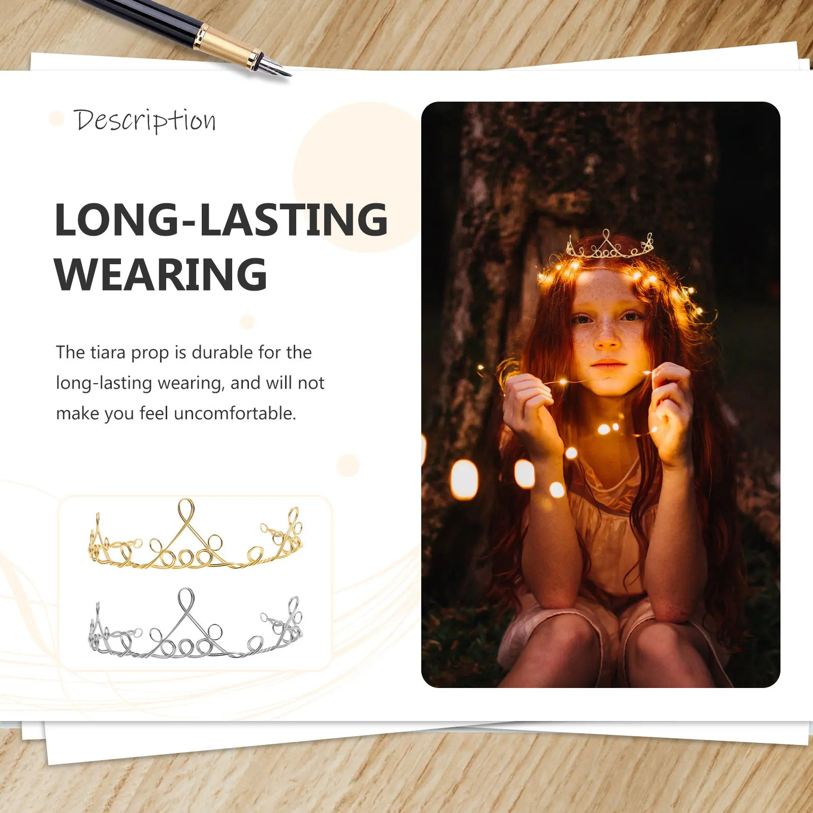 2Pcs Woman Crown Headdress Handwoven Tiara Decor DIY Crown Base for Wedding Party Banquet Performance Celebration Elegant
