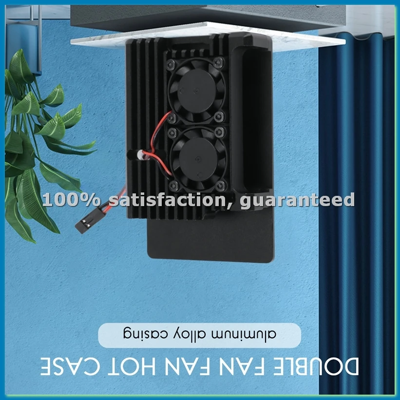 for Aluminum Case with Dual Cooling Fan Metal Shell Black Enclosure for Model B-ABVM