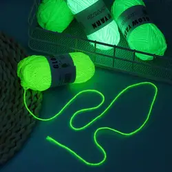 Novel Functional Yarn Glow in the Dark Polyester Luminous Chunky Yarn