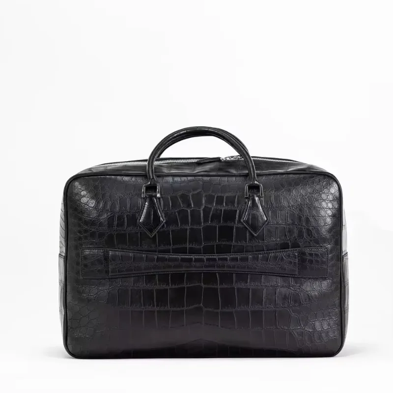 OEM Alligator Seal Cow Leather Overnight Duffel Bag Weekend Bag for Business Travel Gym Exercise