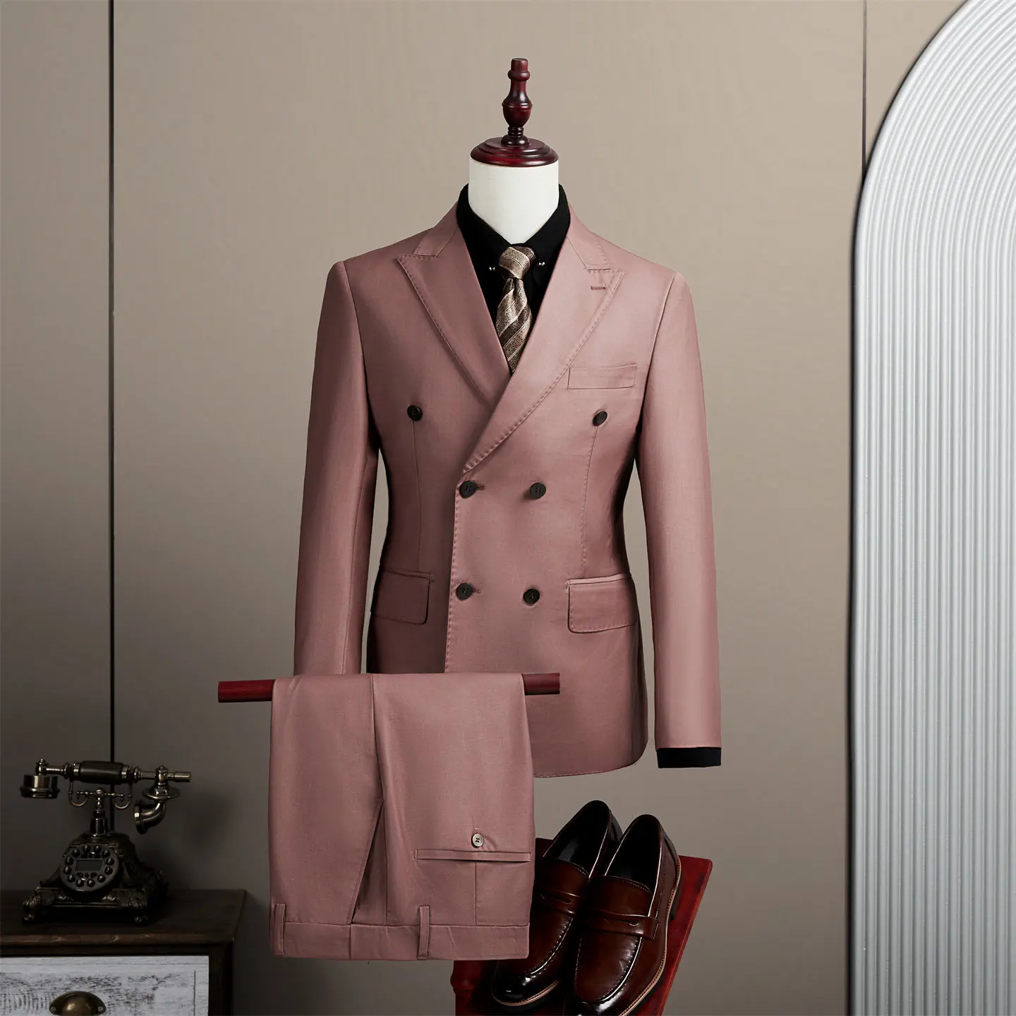 High-Quality Fashionable Men's Two-Piece Suit Set for Wedding Banquet Autumn Business Casual Wear Stylish And Versatile