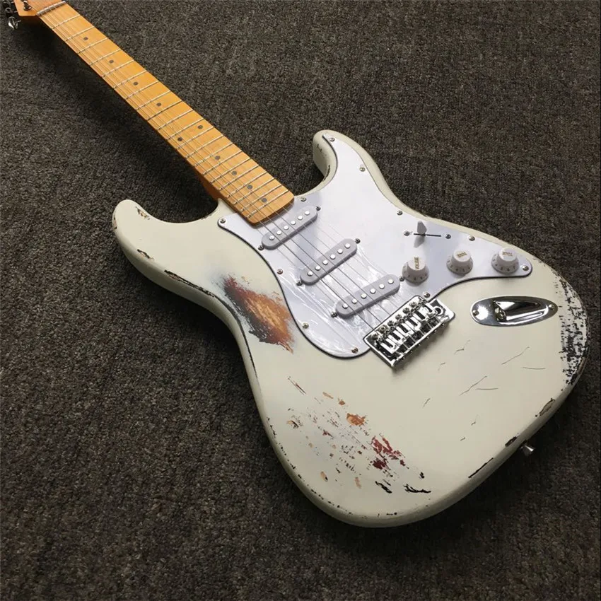 good quality heavy Relic vintage style hand made electric guitar electricas electro electrique guitare guiter guitarra gitar