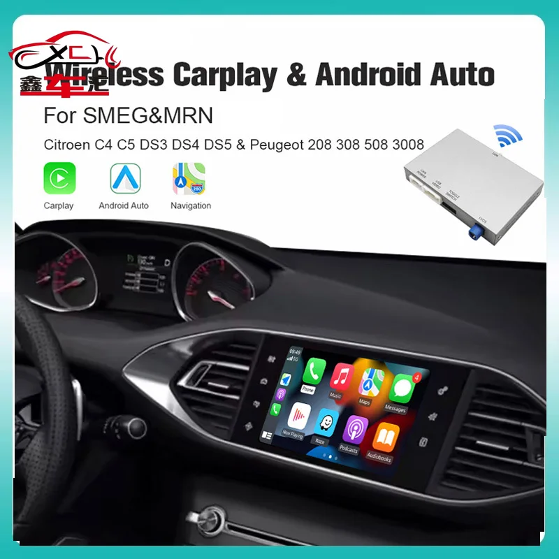 Carplay y Android Auto inalámbricos para Peugeot 2008 208 308 508 3008 y Citroen C4 DS3 DS4 DS5 SMEG Mirror Link Multimedia