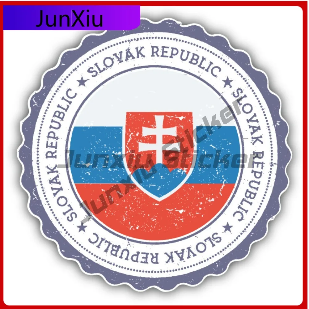 

Slovakia Flag Creative Sticker Stamp Car Decal Bumper Stickers Anime Style SUV Use For Door Panel Automotive Decor Anti Scrat