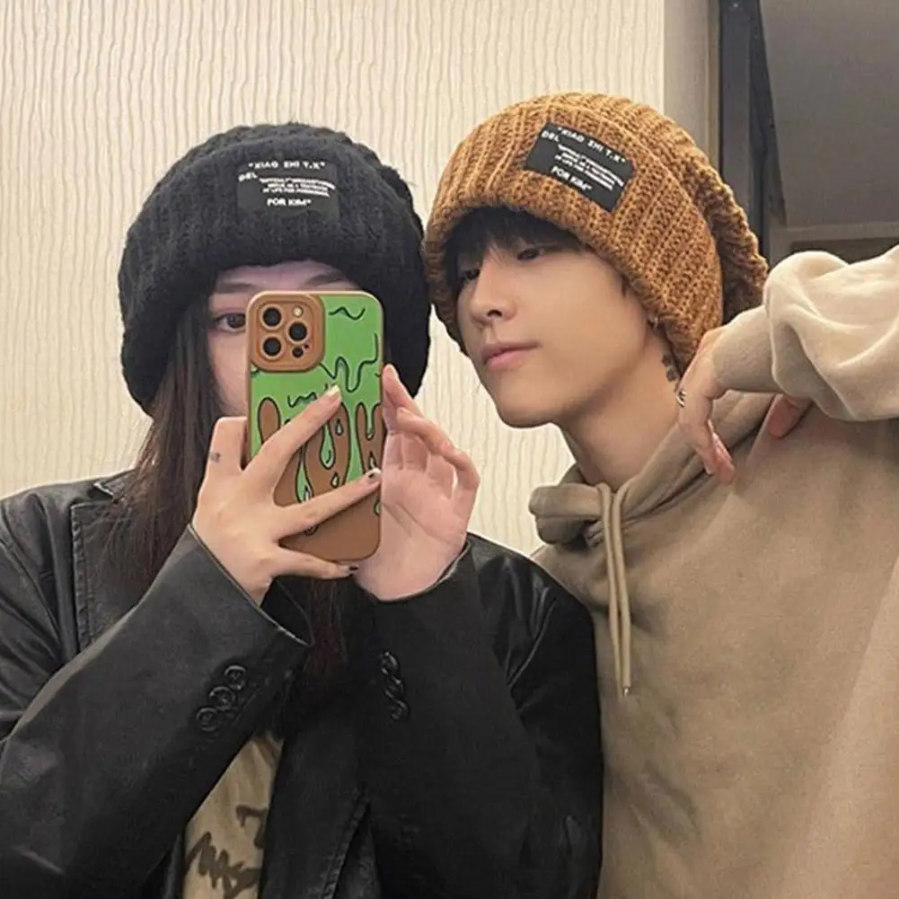 Fashionable Men's Autumn And Winter Knitted Hats Large Size Warm Cold Beanie Hat Loose Big Head Ware Knitting Hat For Men