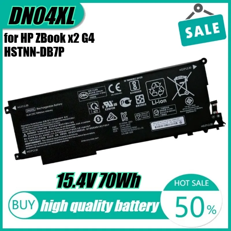 

15.4V 70Wh DN04XL Laptop Battery for HP ZBook X2 G4 HSTNN-DB7P 856301-2C1 856843-850