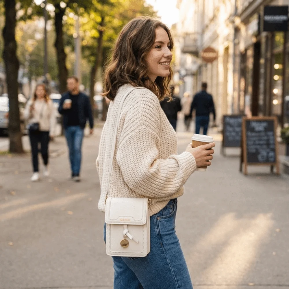 

Trendy Small Square Bag Oil Wax Leather Unique Crossbody Bag Quali Texture Patchwork Design Shoulder Bag Lipstick Storage