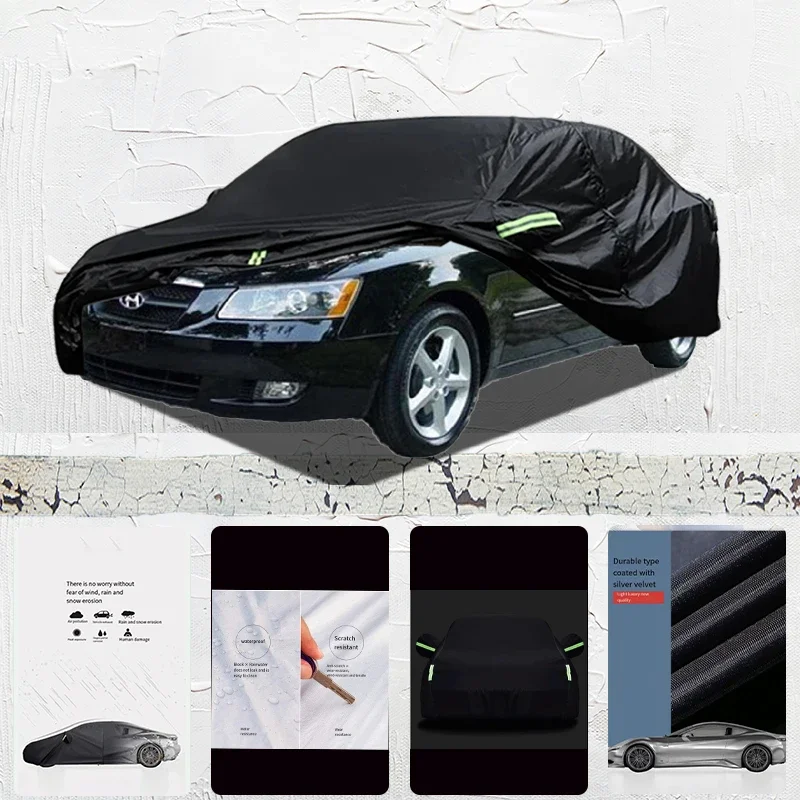 

For hyundai nf Car cover Exterior Car Cover Outdoor Protection Full Car Covers Waterproof Sunshade Anti UV Snow Cover Black