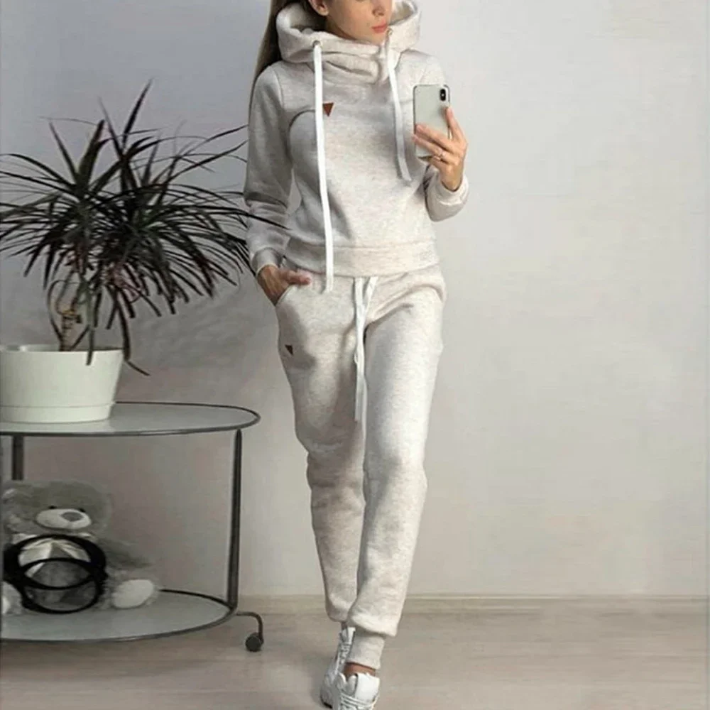 Tracksuit Female Hoodie Plus Velvet Pants Sweatershirt Warm Outfits Running Suit conjunto sudadera mujer 2 piece set women