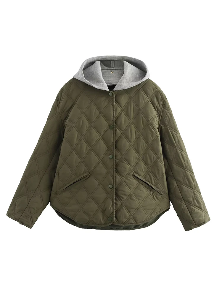 

Новая женская модная, универсальная, элегантная, повседневная, свободная хлопковая куртка с капюшоном в европейском стиле.