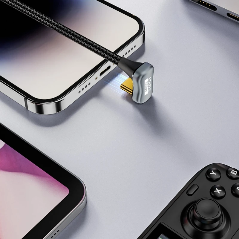 خط سلك شحن PD100W USB C إلى USB C يدعم نقل البيانات فيديو 4K@60 هرتز