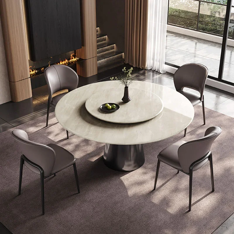 smt45 Model Dining Tables Turntable Featuring Italian Dining Tables Marble Durable Reliable Home Furniture Mesas De Comedor ZY40