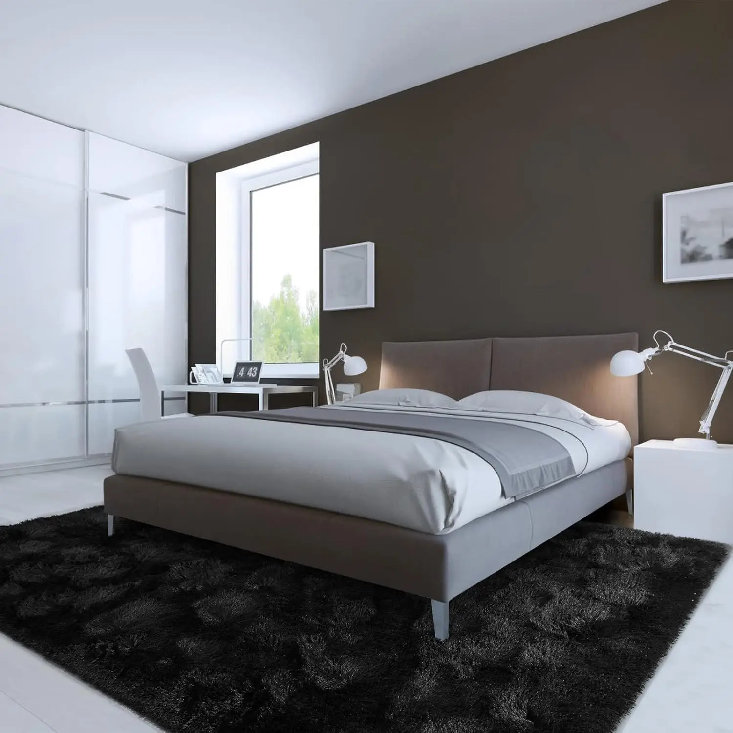 سجادة منطقة حديثة ناعمة منفوشة لتزيين المنزل سجادة كبيرة الحجم لغرفة النوم وغرفة المعيشة للأطفال الصغار