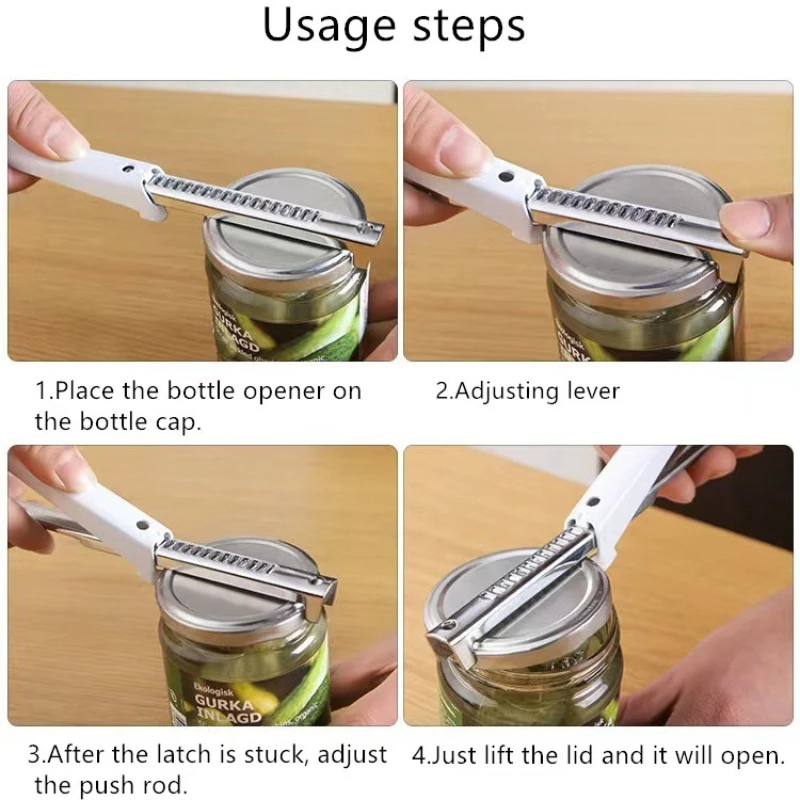 Labor-Saving and Safe Can Opener, Multifunctional Tin Can Opener, Portable Kitchen Lid Opener for Home Use