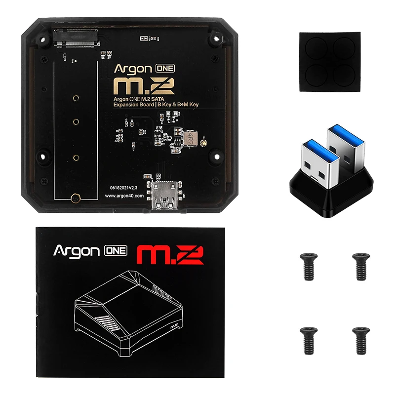 Argon ONE M.2 Expansion Board USB 3.0 to M.2 SATA NVME SSD Adapter for Raspberry Pi 4 Model B Optional 128 512GB 1TB 2280 SSD