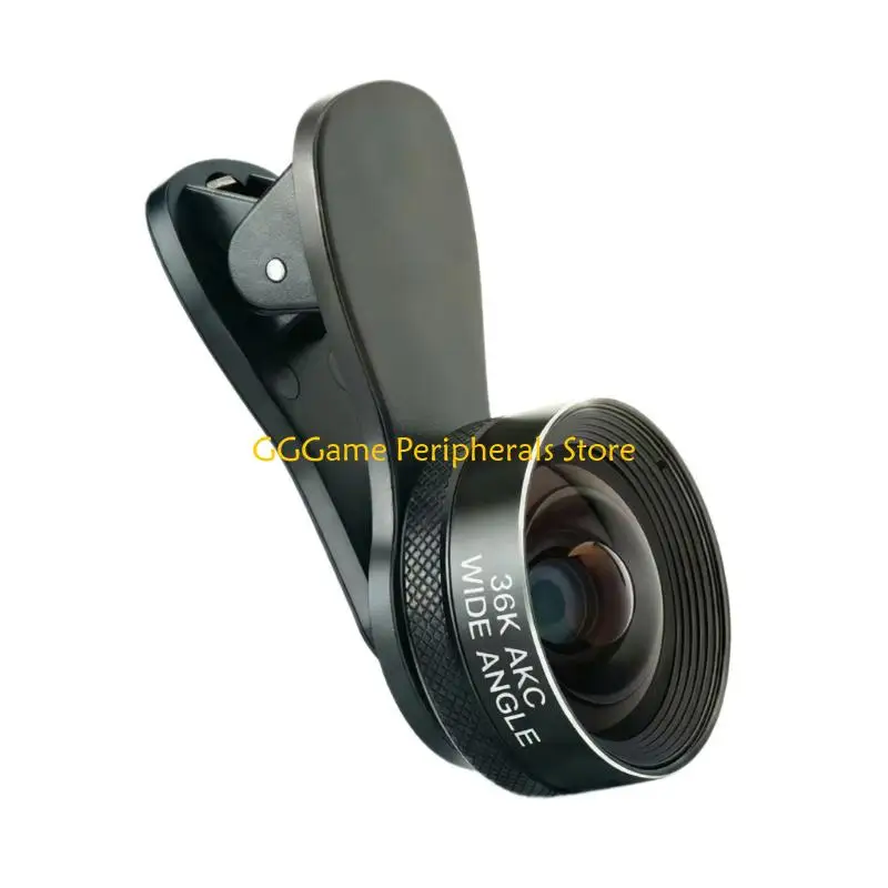 U55B Phone Wide Lens 150 Degree Smartphone Camera Mount with Metal Body and Spring Clamp for Travel Group Photos Landscape
