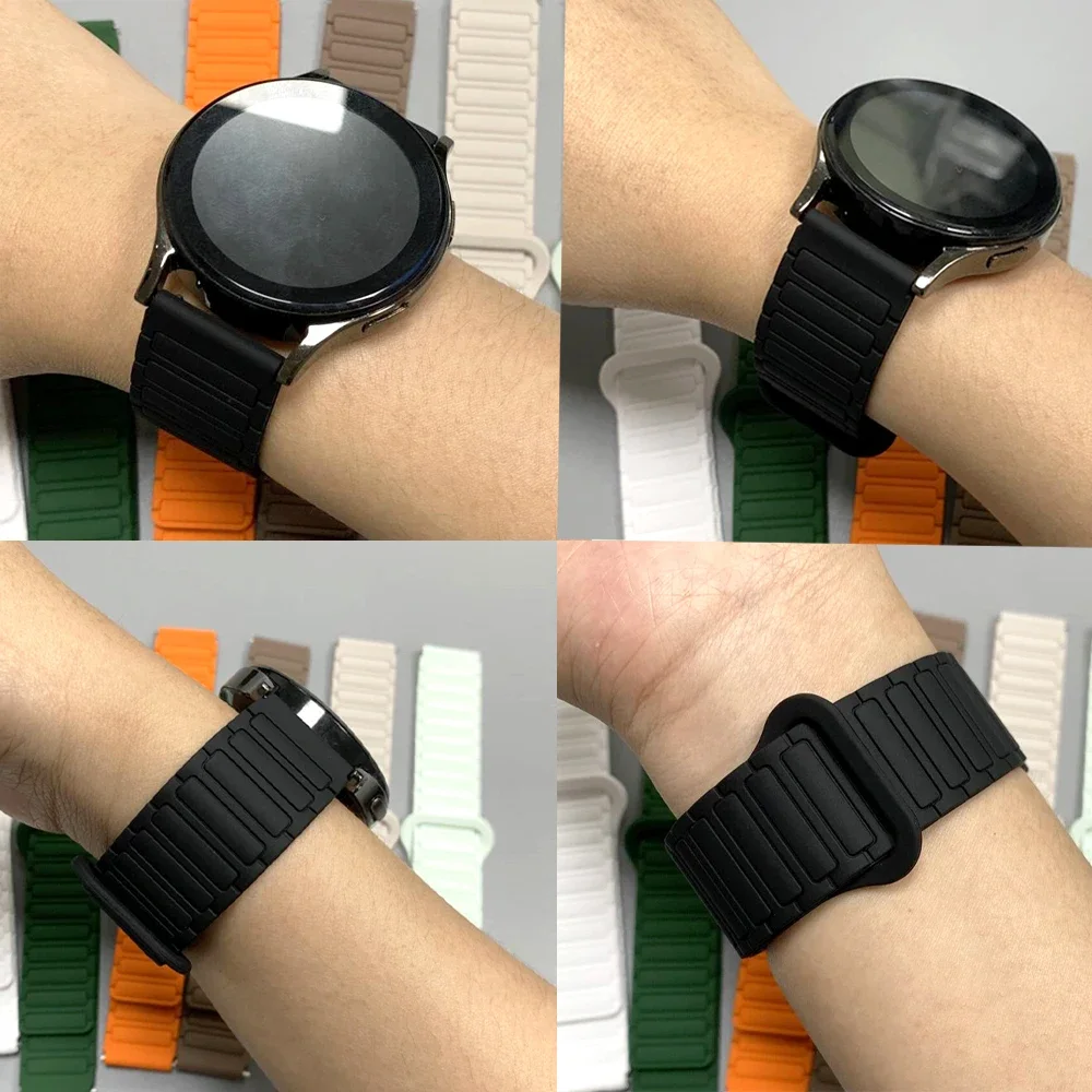 SUUNTO RUN/RACE/OCEAN/VERTICAL/5 9 PEAK PRO 루프 스트랩용 실리콘 20/22mm 마그네틱 밴드 TicWatch Pro 3 울트라 GPS 팔찌용