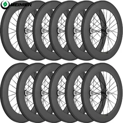 NEW 700c Fixed Gear Carbon Wheelset 88mm Clincher Single Speed Fixie Bike Track Wheels High Strength Racing Wheel Bearing Hubs