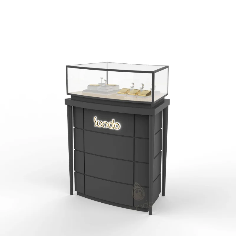 맞춤형 고급 서랍형 직사각형 테이블 보석 진열장 인테리어 디자인 보석 키오스크 소매점 및 전시장