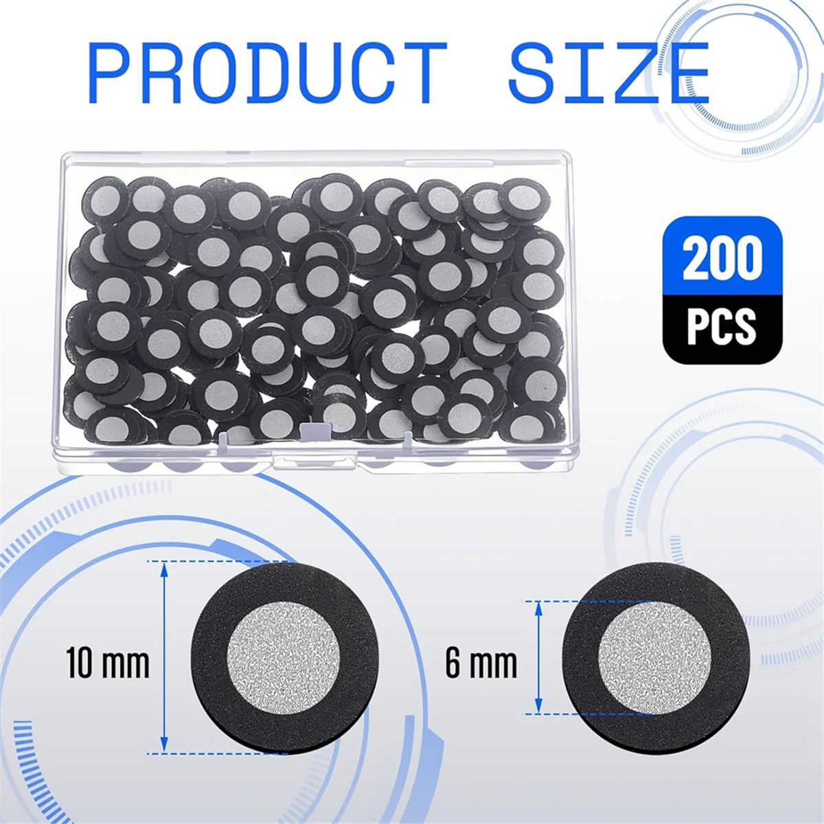 

A002 200 Pcs 3D Magnetic Tracking Dot for Scanner Inner 6.0 mm Outer 10 mm Scanning Reference Point Marker for 3D Scanning