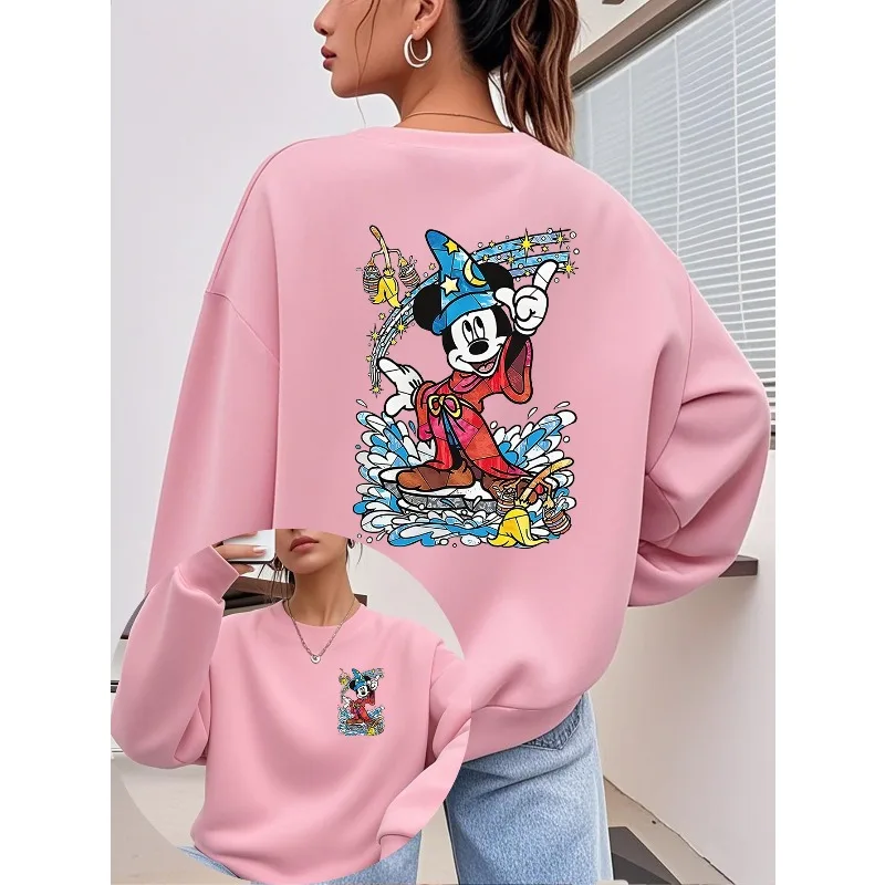 

Женская осень/зима 2022, удобная толстовка с круглым вырезом и длинными рукавами с принтом Микки Мака и Микки, Хэллоуин