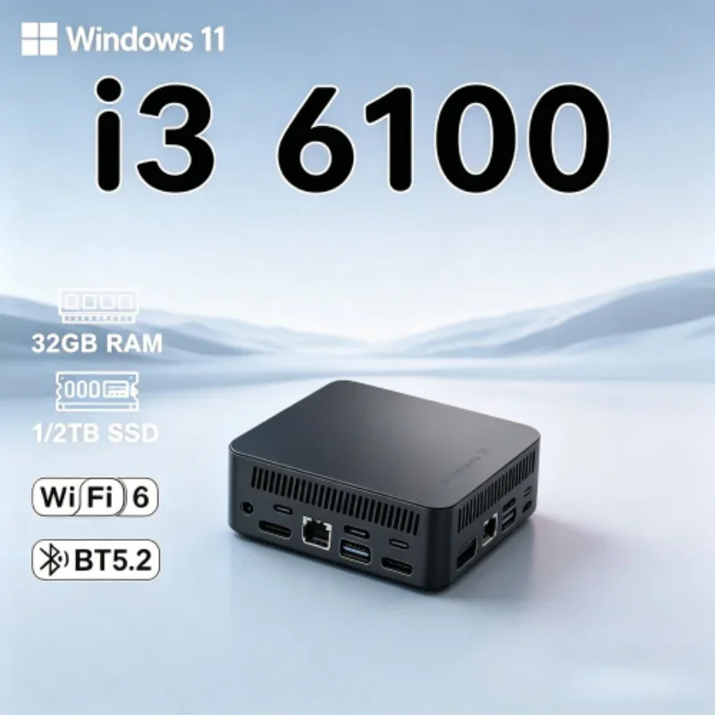 2026 Arcane Varnished MINI PC Windows 11 Pro Core I3 6100 RAM 1TB SSD WIFI 6 BT5.2 4K HD Splendid Leisure Gaming Office