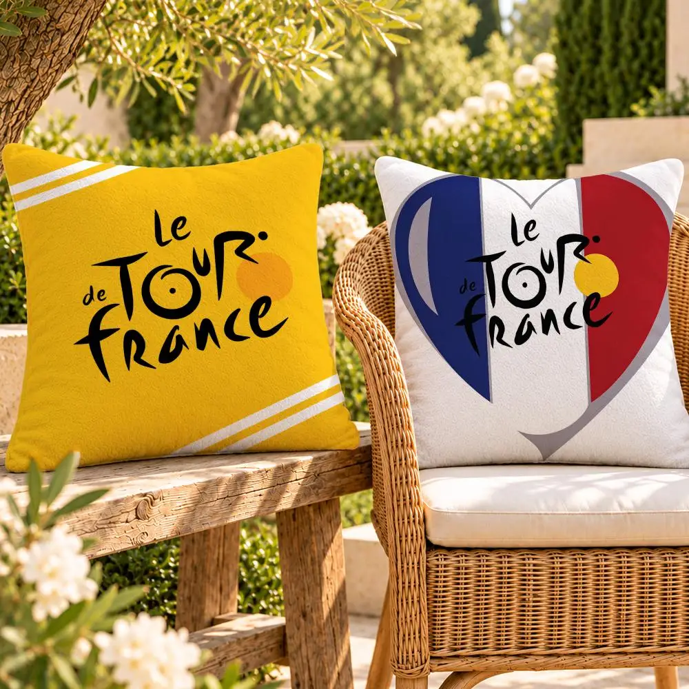 Sport Cycling Tour de France Cushion Cover Soft Plush Throw Pillow Cover Washable Sofa Bed Patio Chair Home Decor