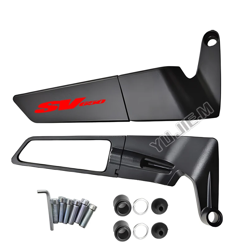 For Suzuki SV650 / S SV 650 S with logo Motorcycle CNC rearview mirror fixed wing Adjustable Rotating Side Mirrors