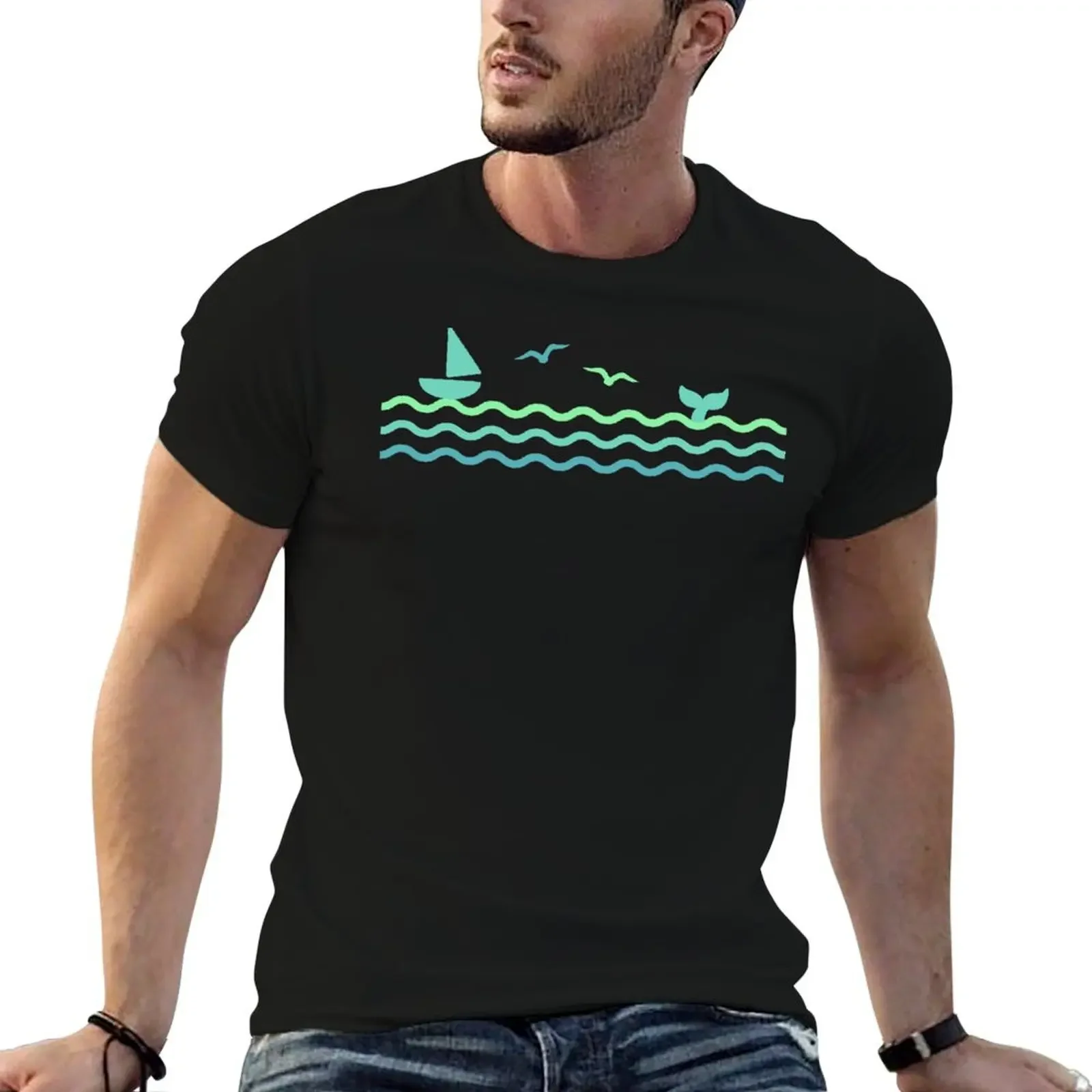 

New Horizons Ocean T-Shirt gifts for boyfriend shirts graphic tee Blouse summer top mens t shirts top quality