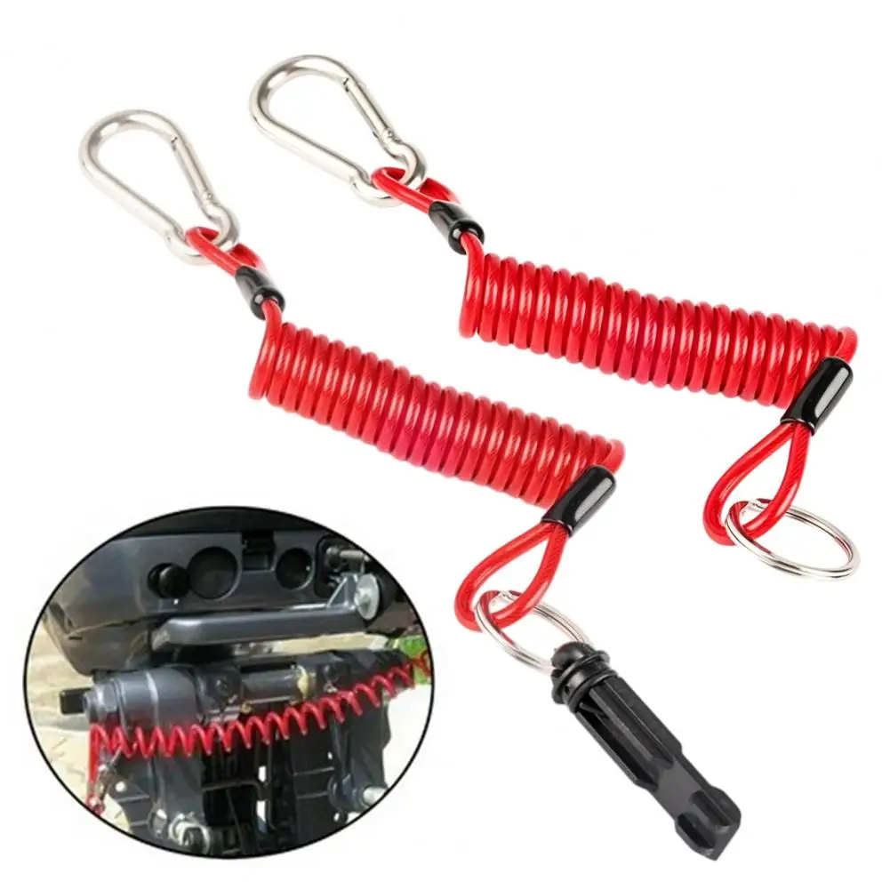 4FT/6FT Trailer Boat Breakaway Cable, 4mm Spring Brake Disconnect Wire with Nylon Pin, 12V Direct Current Towing Safety Cable