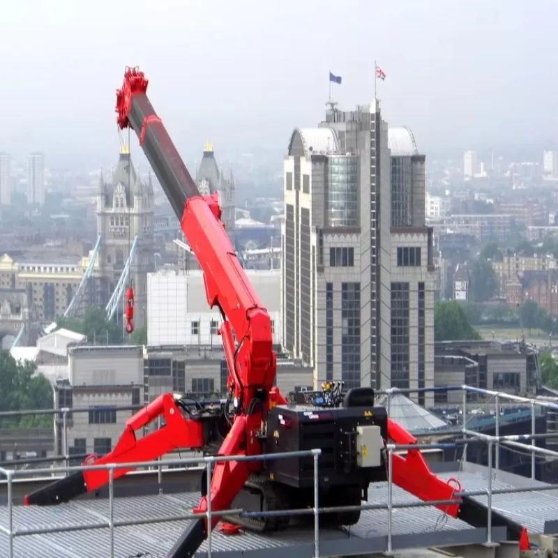 3 Ton 5 Ton 8 Ton Spider Crane With Vacuum Glass Lifter Mini Crawler Hydraulic Telescopic Boom for Glass Installation