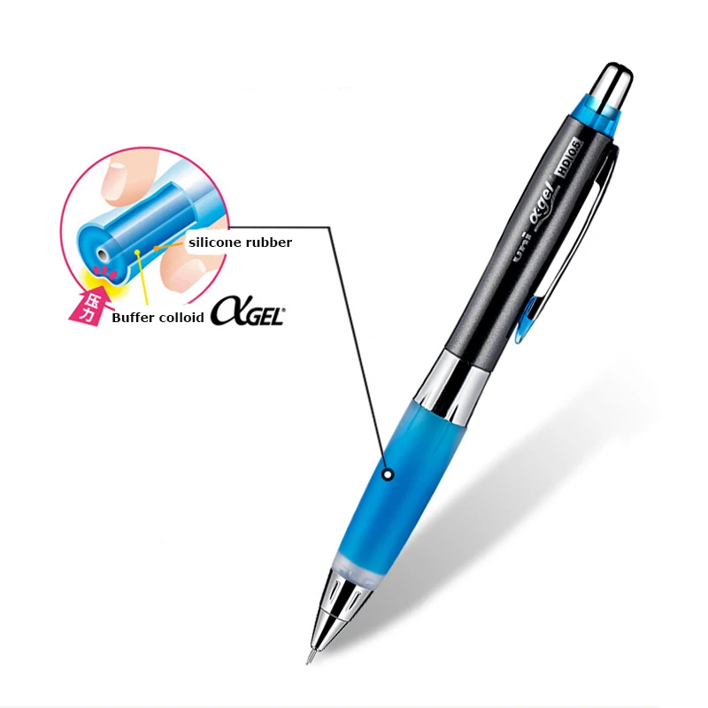 Uni Mitsubishi Mechanical Pencil, M5-617618GG Alpha-Gel Shake Out Lead 0.5mm Automatic Pen Anti-fatigue Grip Japanese Stationery