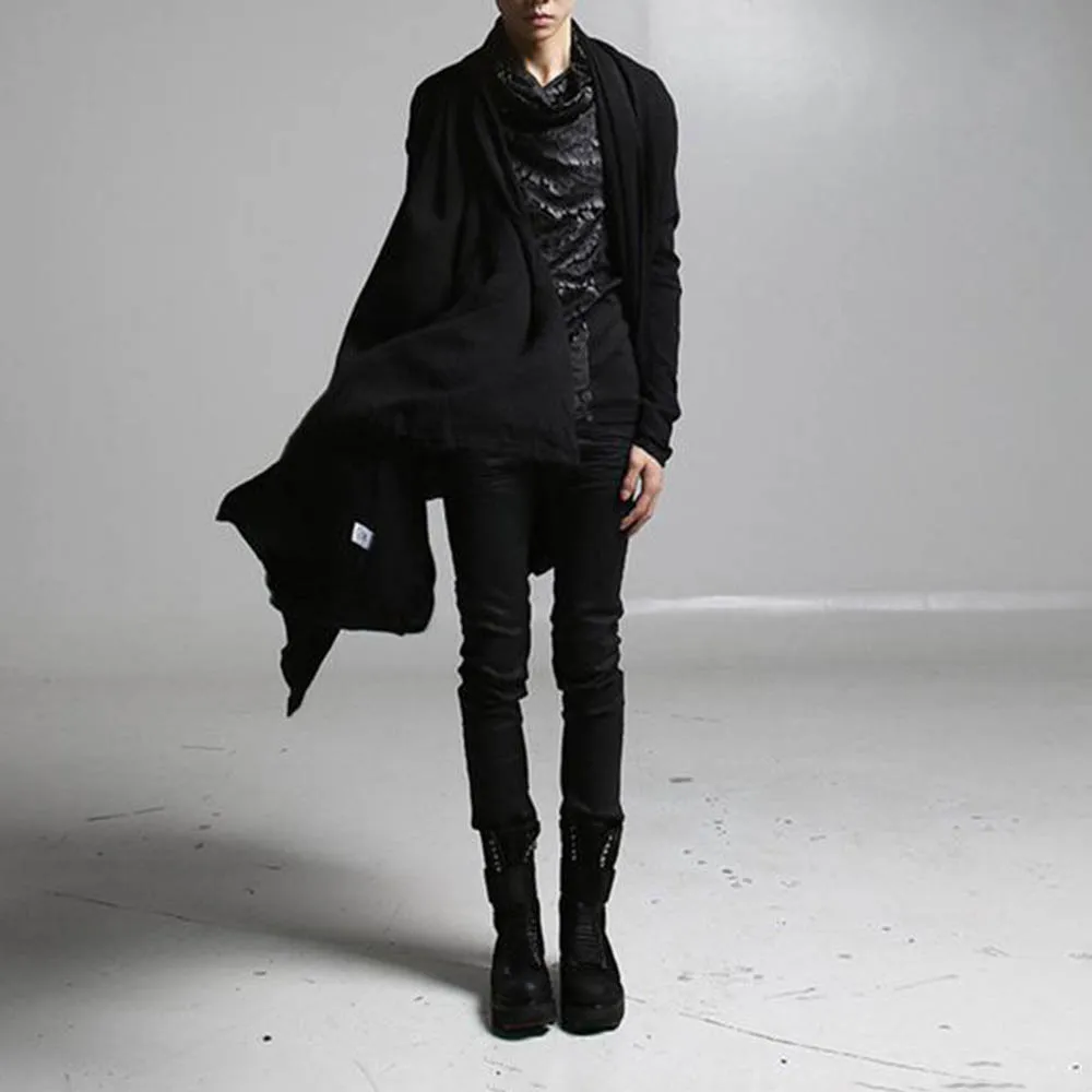 Mens Autumn Cloak Dark Stage Performance Cloak Streetwear Fashion Personality Magician Long-Sleeve Top Men'S Clothing 2025 New