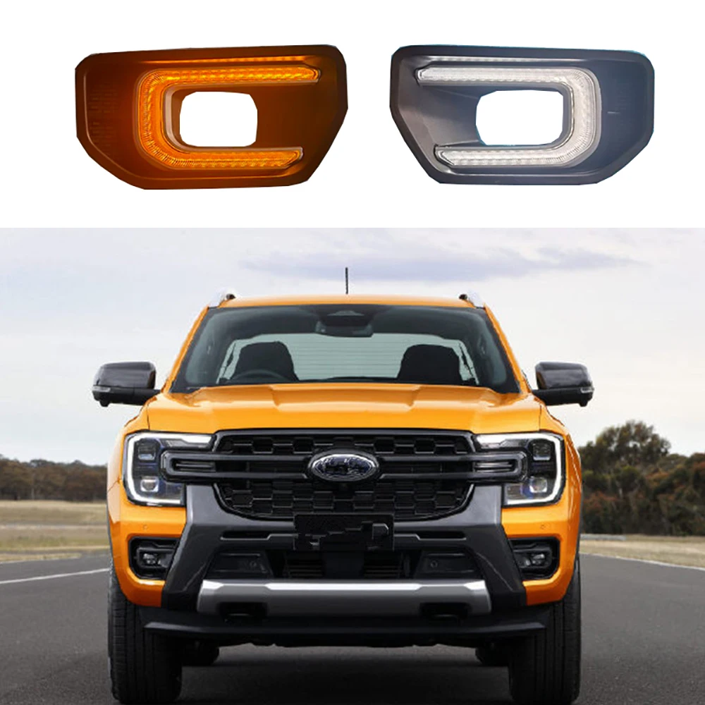 4X4 Off-road ABS Material White-Yellow Car Day Time Running Light For 2022 2023 FORD RANGER T9 Auto Parts Accessories