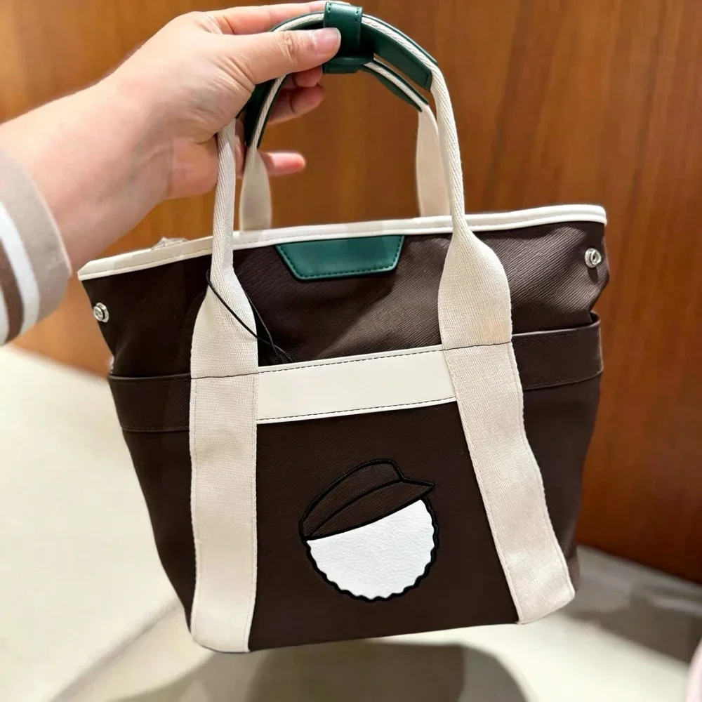 Women's Golf Handbag 2026 New Korean Style Letter Print Portable Storage Crossbody Handheld Lightweight Sporty Soft Durable Chic