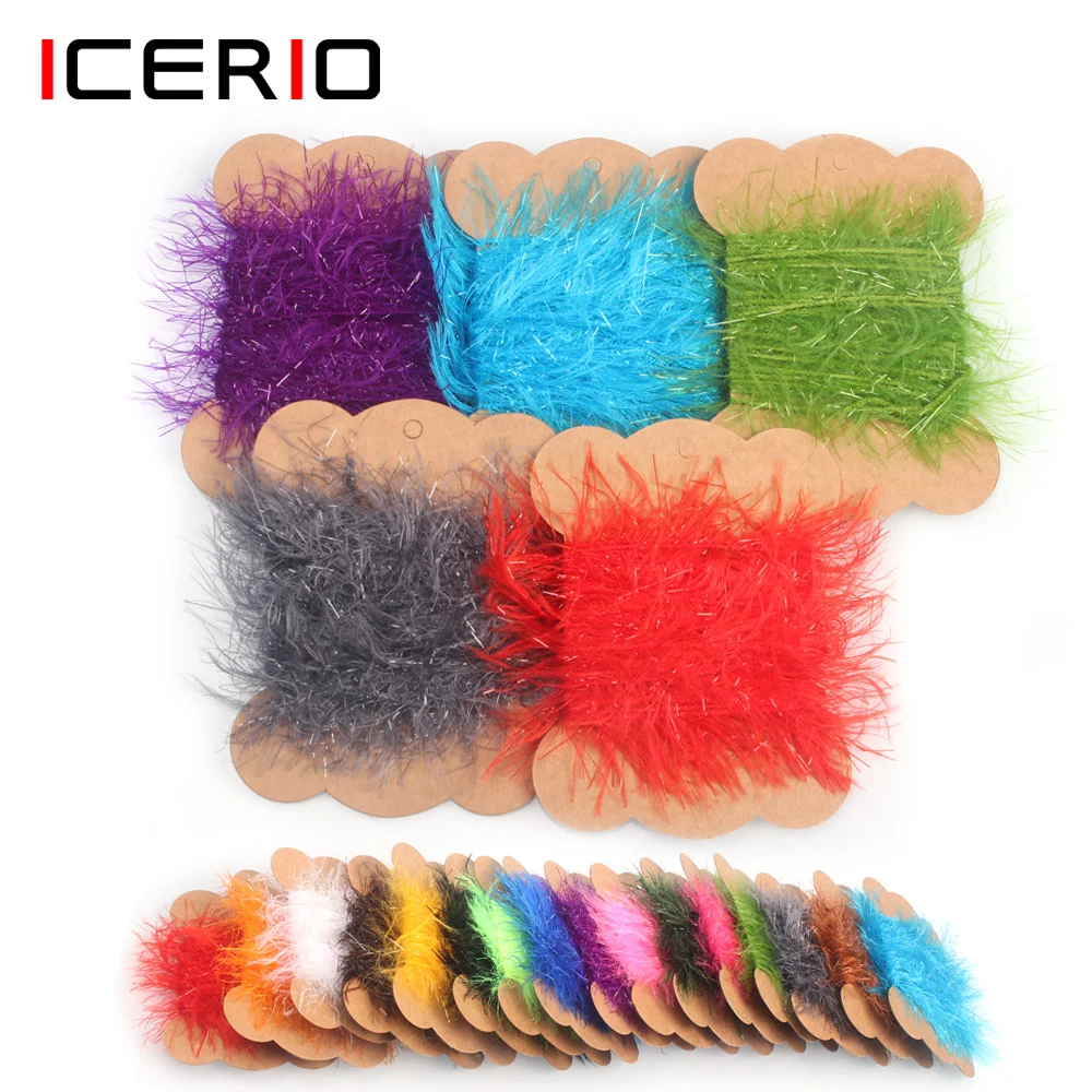 Icerio 5M 196.85in Ice Straggle Chenille, Fly Tying Materials For Woolly Bugger Streamers Salmon Tube Fly Trout Fishing Lure