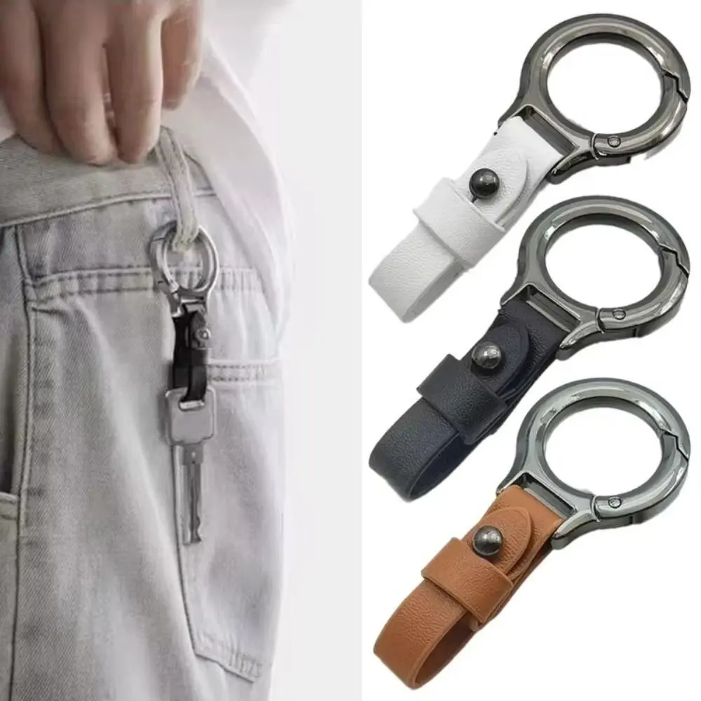 Bag Pendant Simple Car Keychain Portable Classic Leather Key Ring Anti Loss Wear-resistant Keys Organizer Auto Accessories