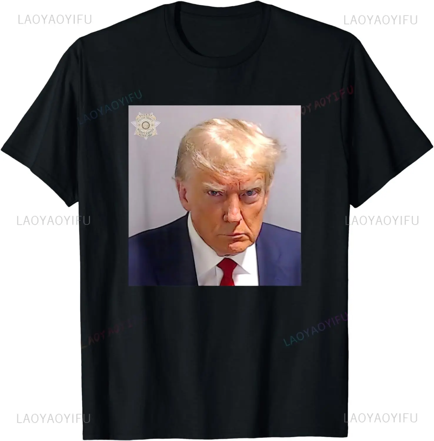 Donald Trump Plain Original MugShot print pattern short-sleeved T-shirt Classic Georgia Style